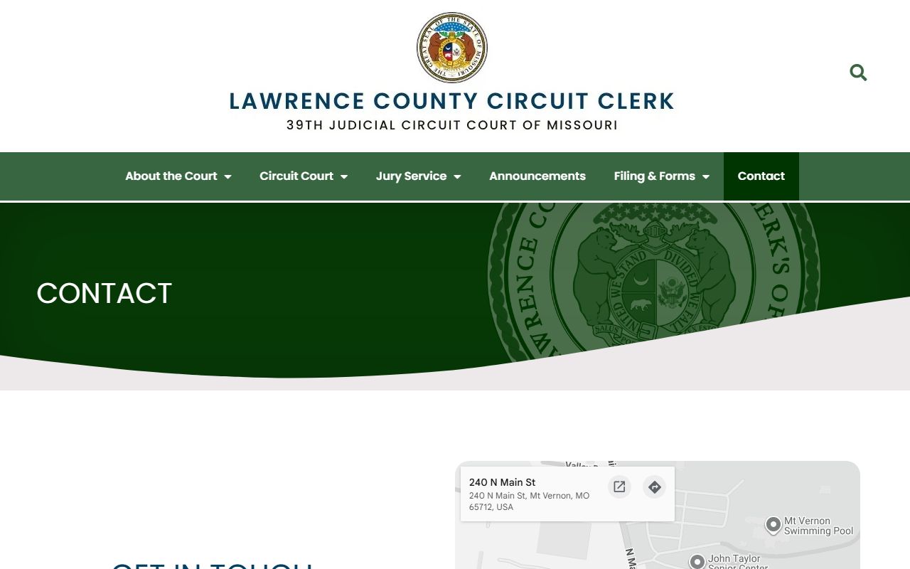 Lawrence County Circuit Clerk court records contact page