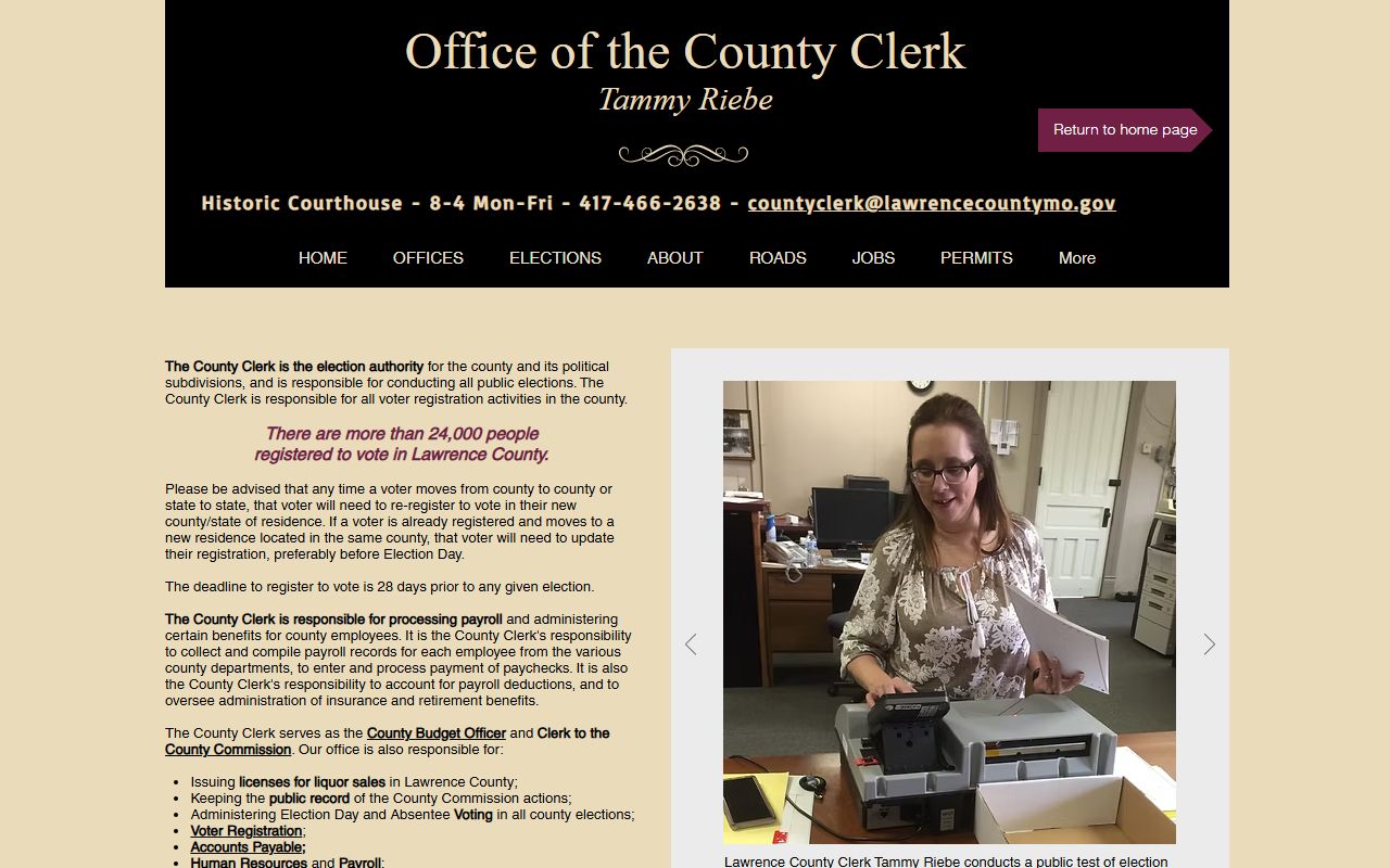 Lawrence County County Clerk government records page