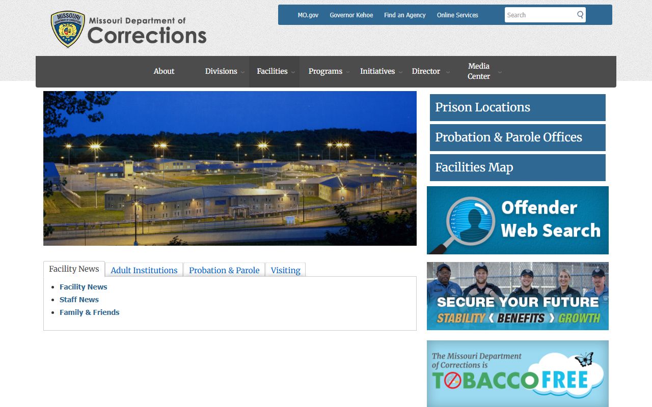 Lawrence County arrest records and court charges Missouri DOC access