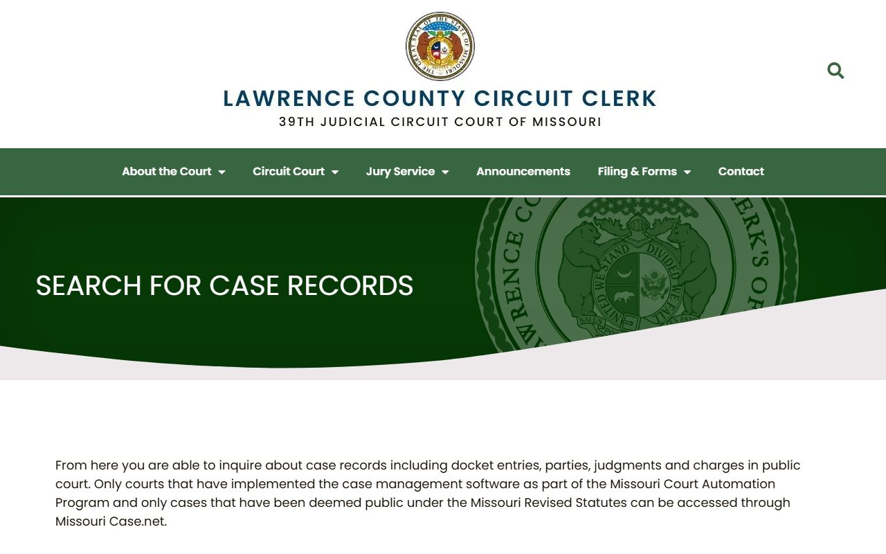Lawrence County court records Case.net search guidance