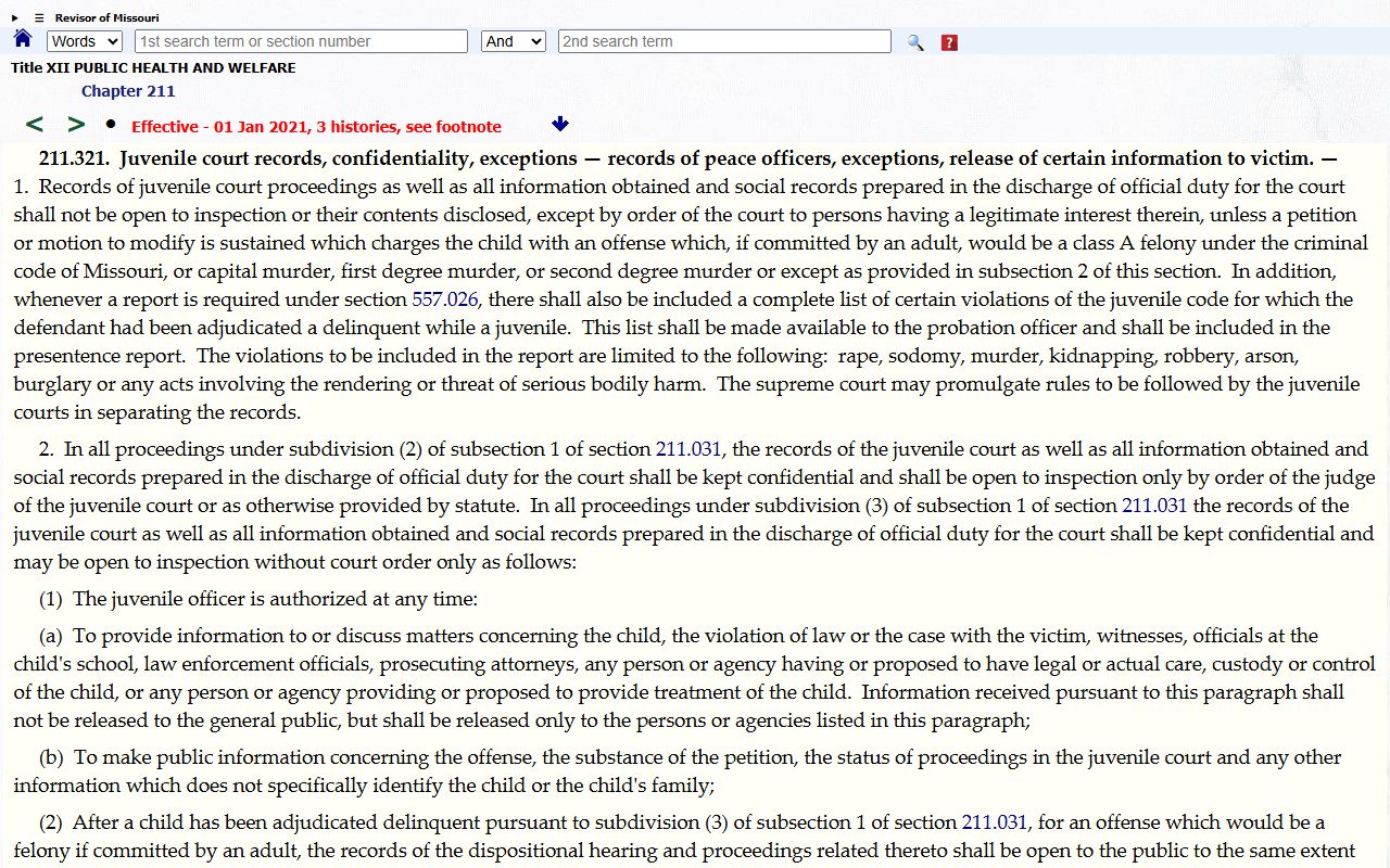 Lawrence County criminal court records juvenile confidentiality statute