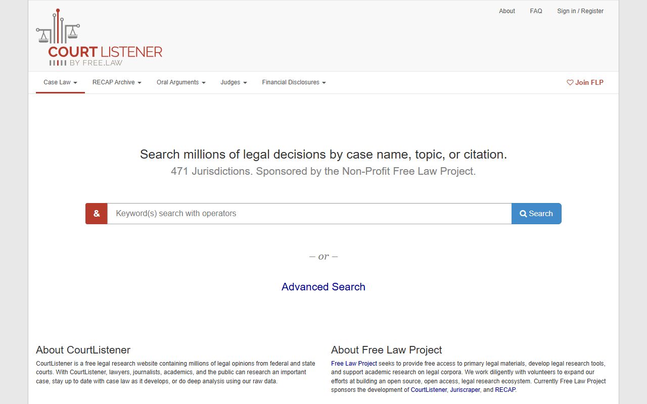 Lawrence County federal court records CourtListener research alternative