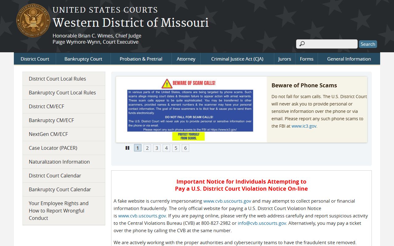Lawrence County federal court records Western District of Missouri