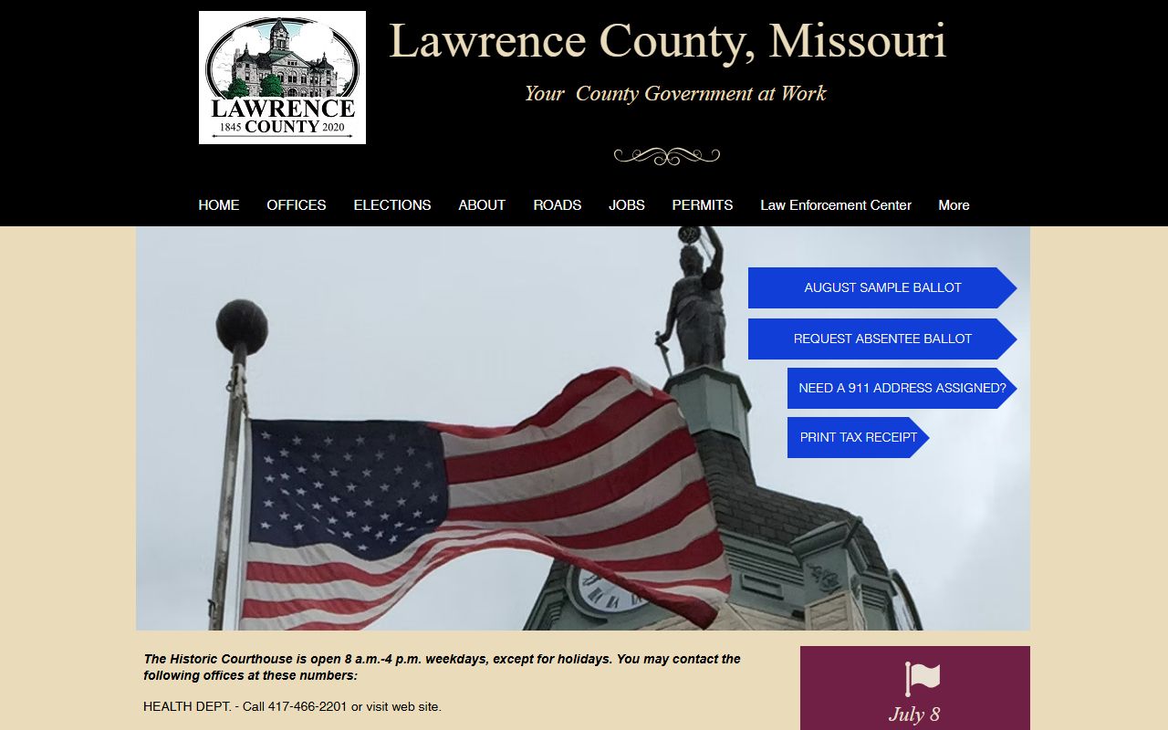 Lawrence County court records county government homepage