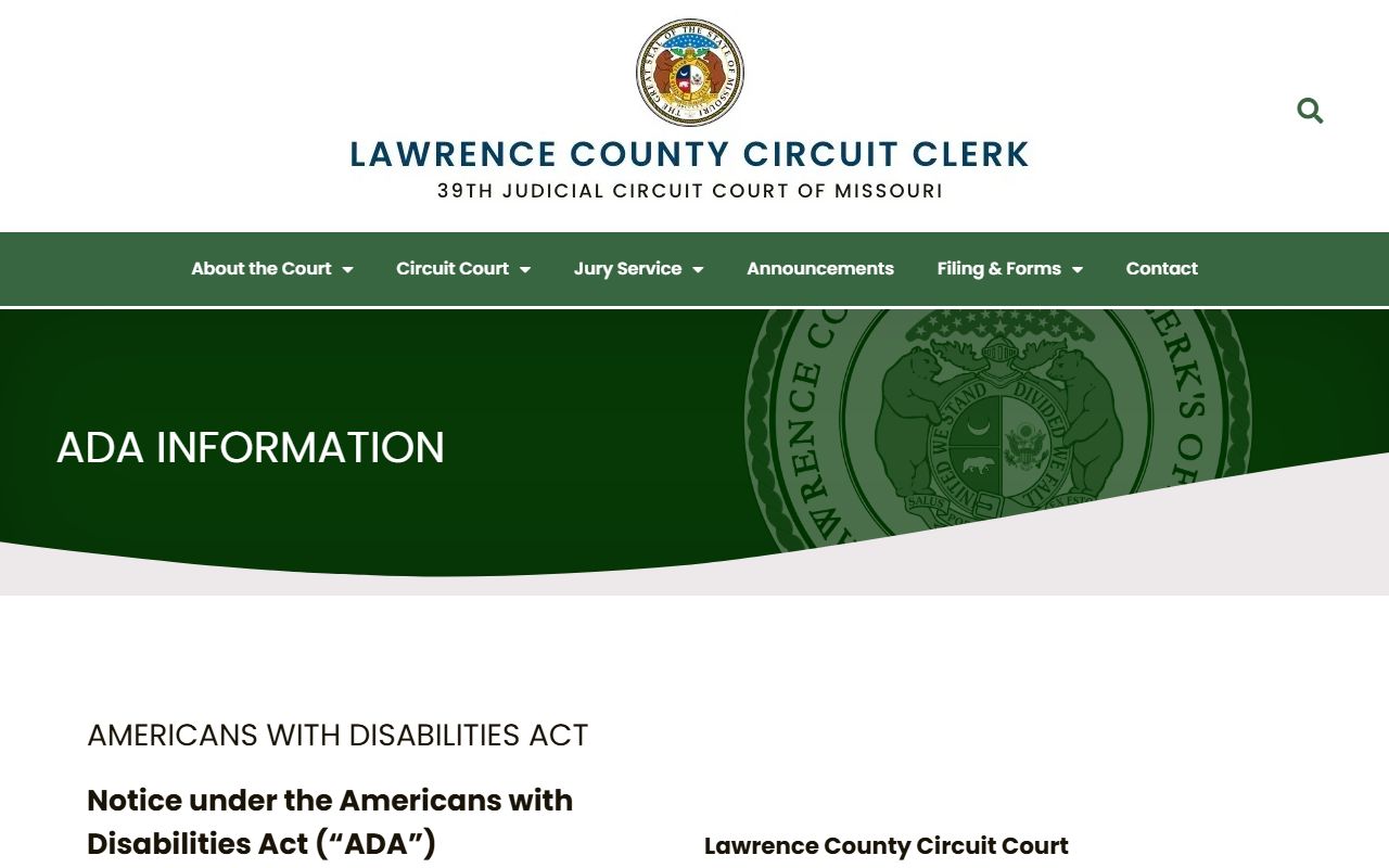 Lawrence County court records ADA information
