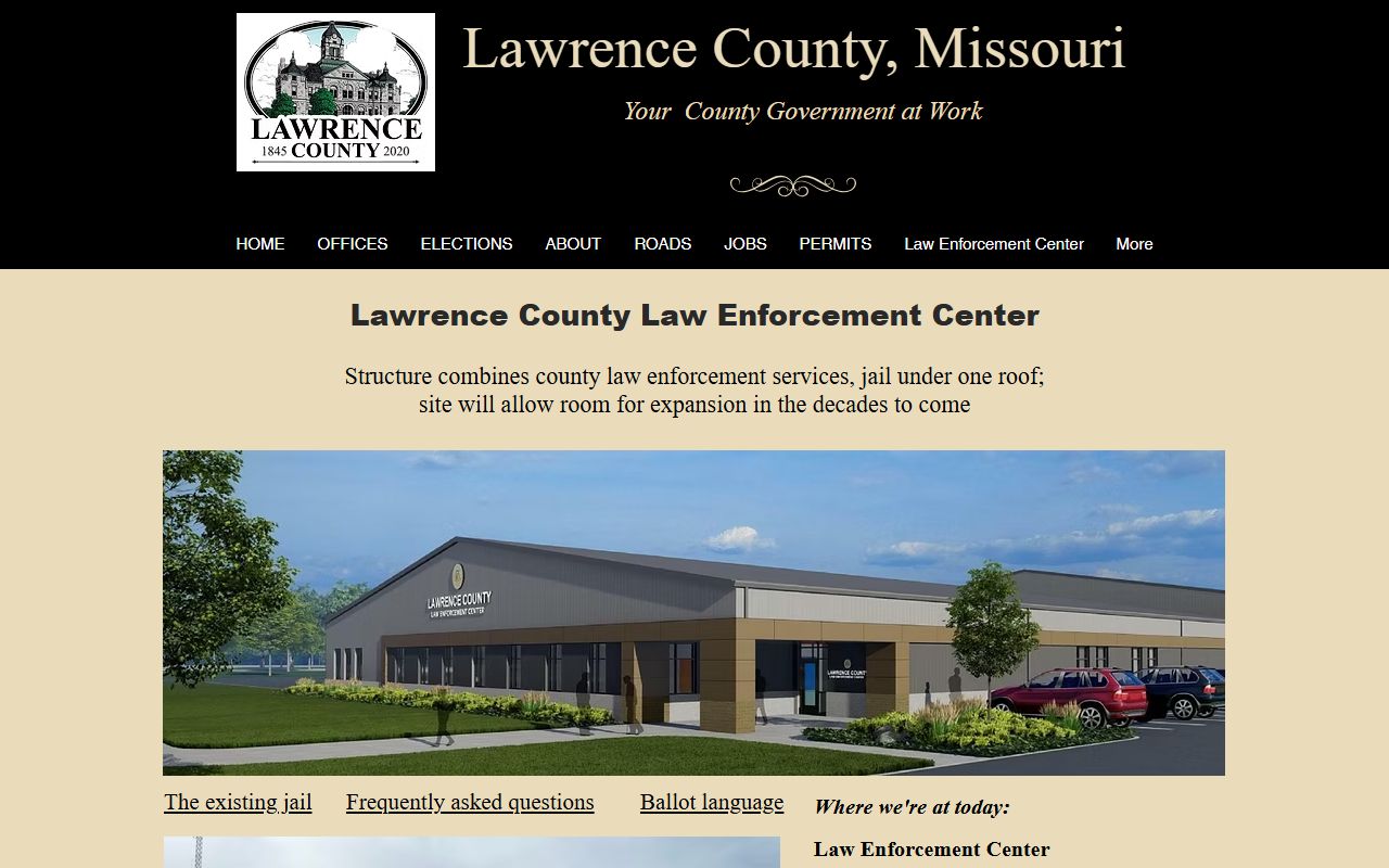 Lawrence County inmate search Law Enforcement Center jail facility