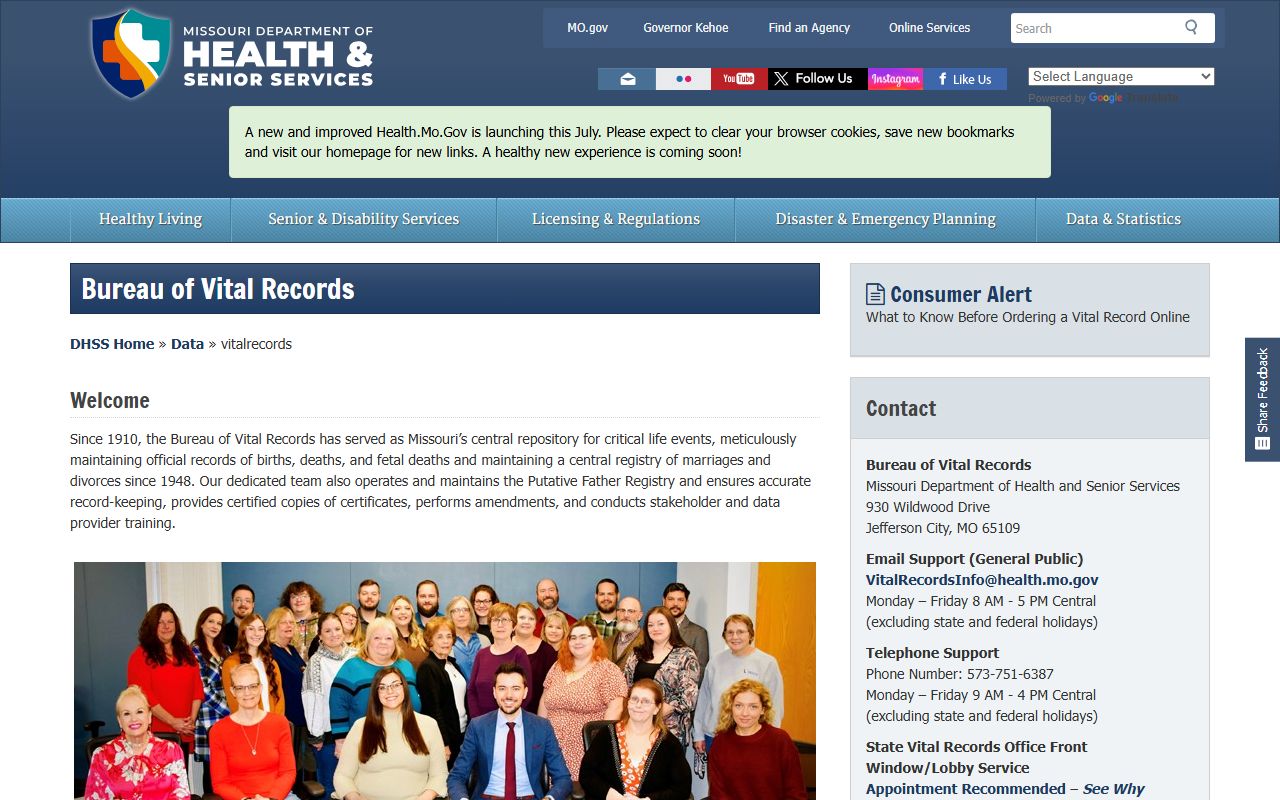 Lawrence County marriage and divorce records Missouri vital records overview