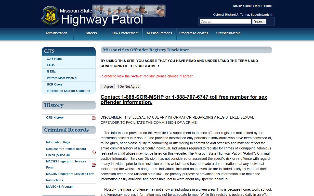 Lawrence County warrant search MSHP registry information limits